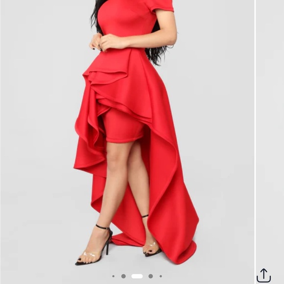 Fashion Nova Red High Low Dress - Picture 2 of 8